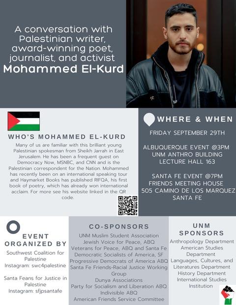 Mohammed El Kurd coming to Santa Fe